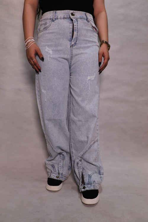 شلوار بگ پایین جیب