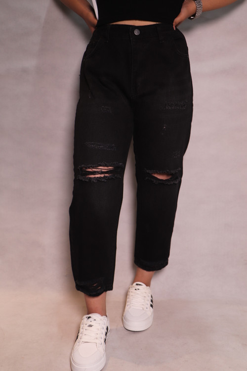 شلوار مام استایل زاپ دار